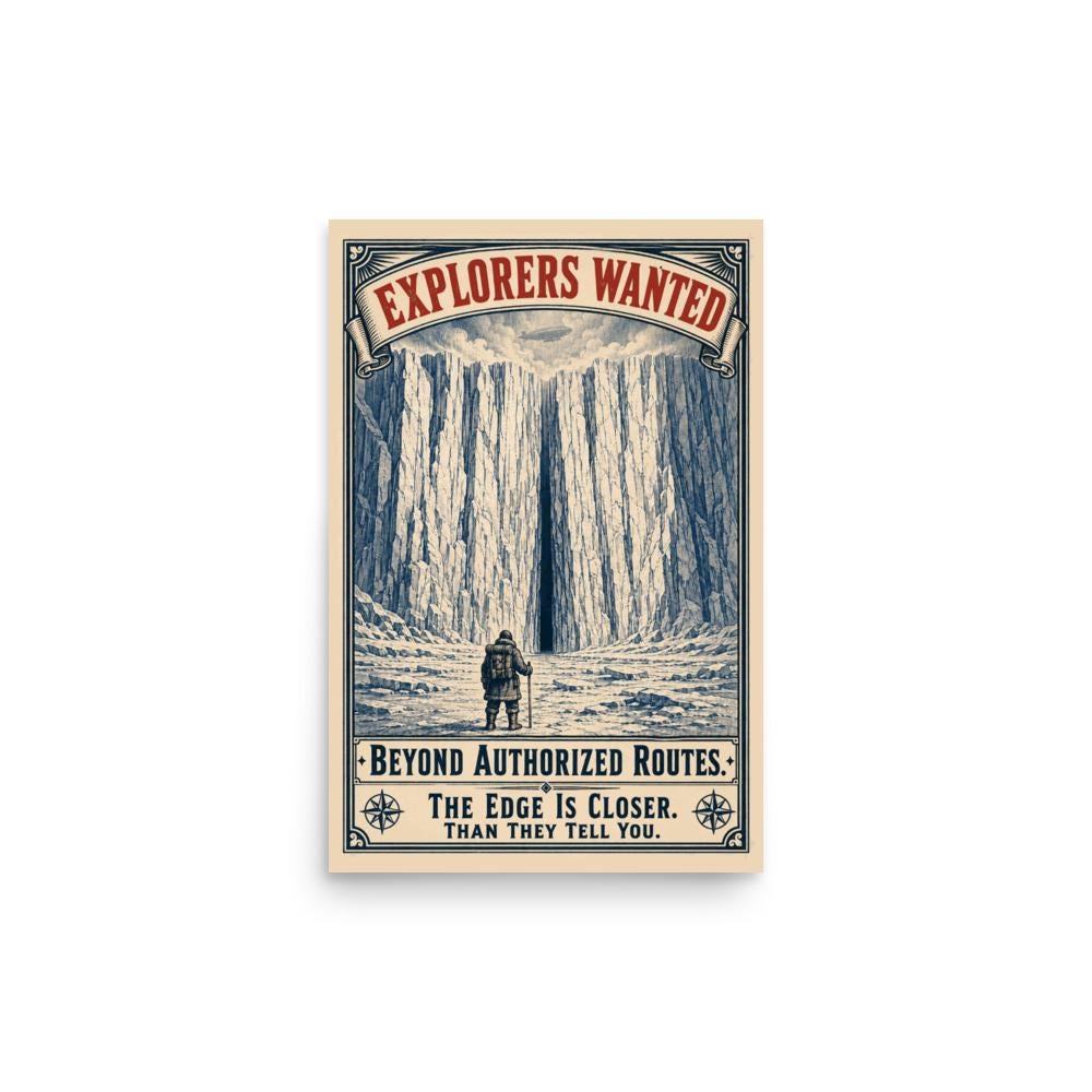 Explorers Wanted — Beyond Authorized Routes Poster