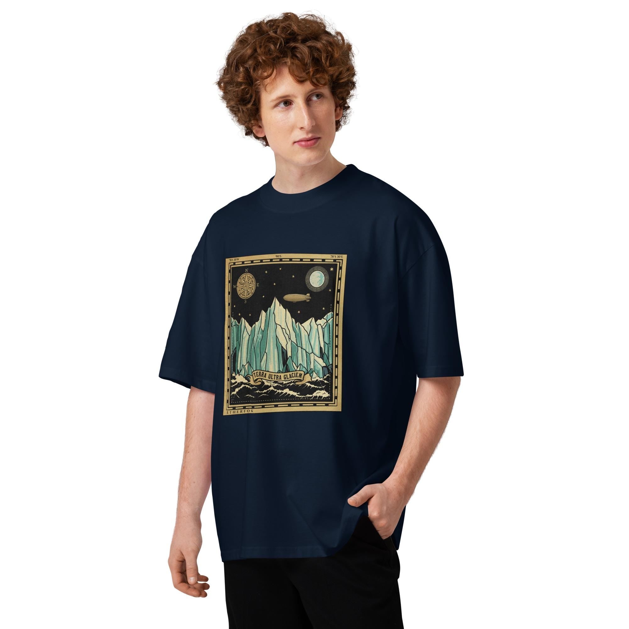 Ice Wall Flat Earth Expedition Terra Ultra Glaciem Oversized Tee