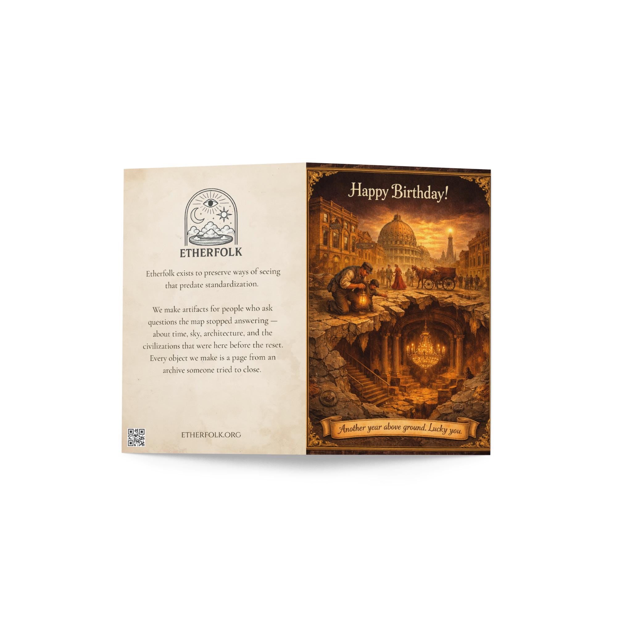 Mud Flood Tartaria Birthday Card – Conspiracy Greeting