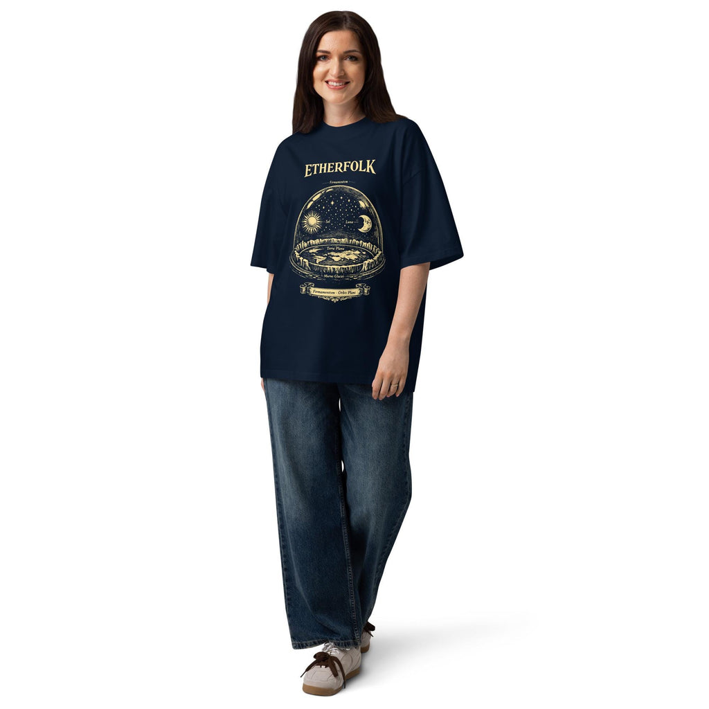 Flat Earth Firmament Dome Oversized Organic T-Shirt
