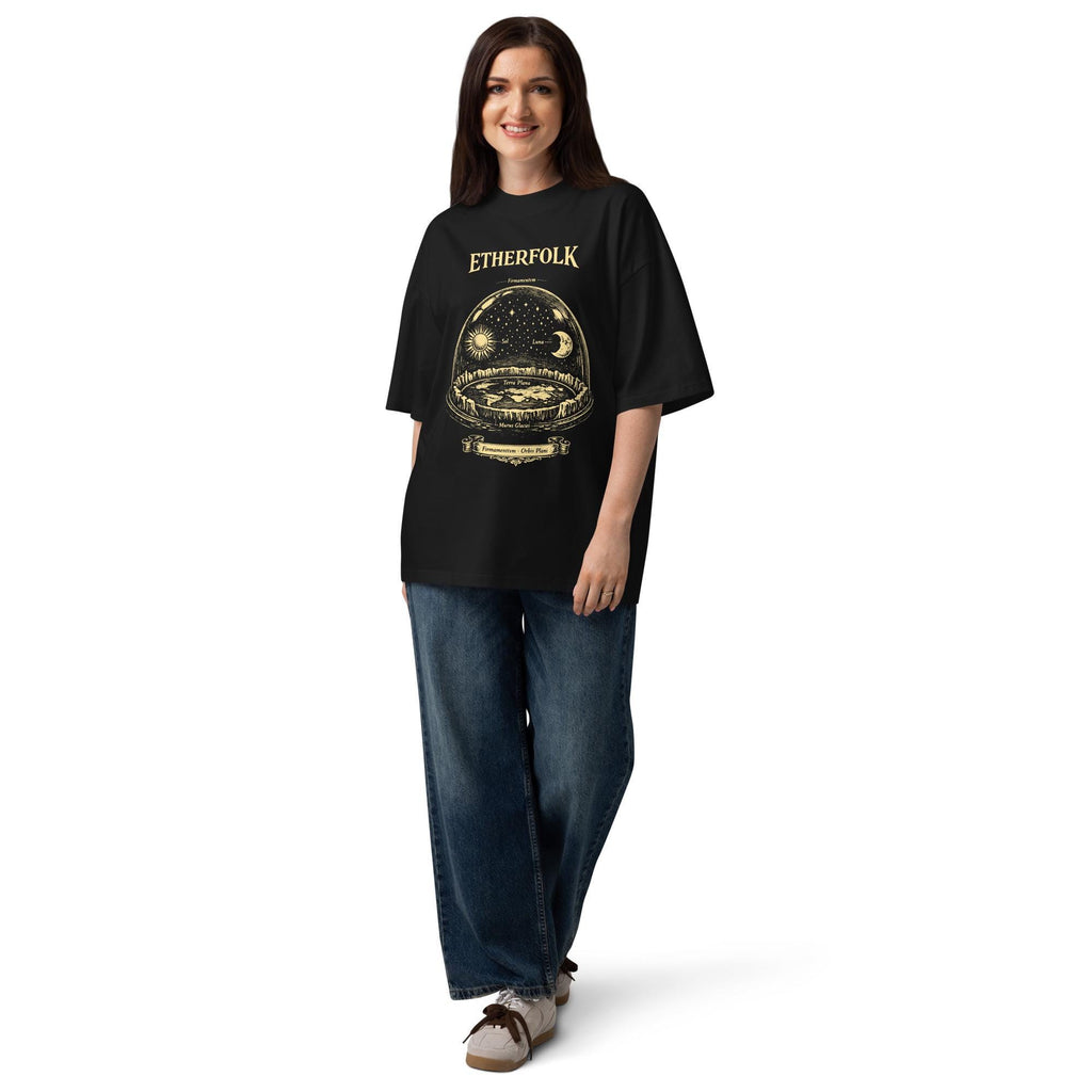 Flat Earth Firmament Dome Oversized Organic T-Shirt