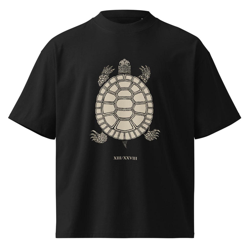 Lunar Turtle Oversized Organic T-Shirt – 13 Moons / 28 Days Cosmic Calendar