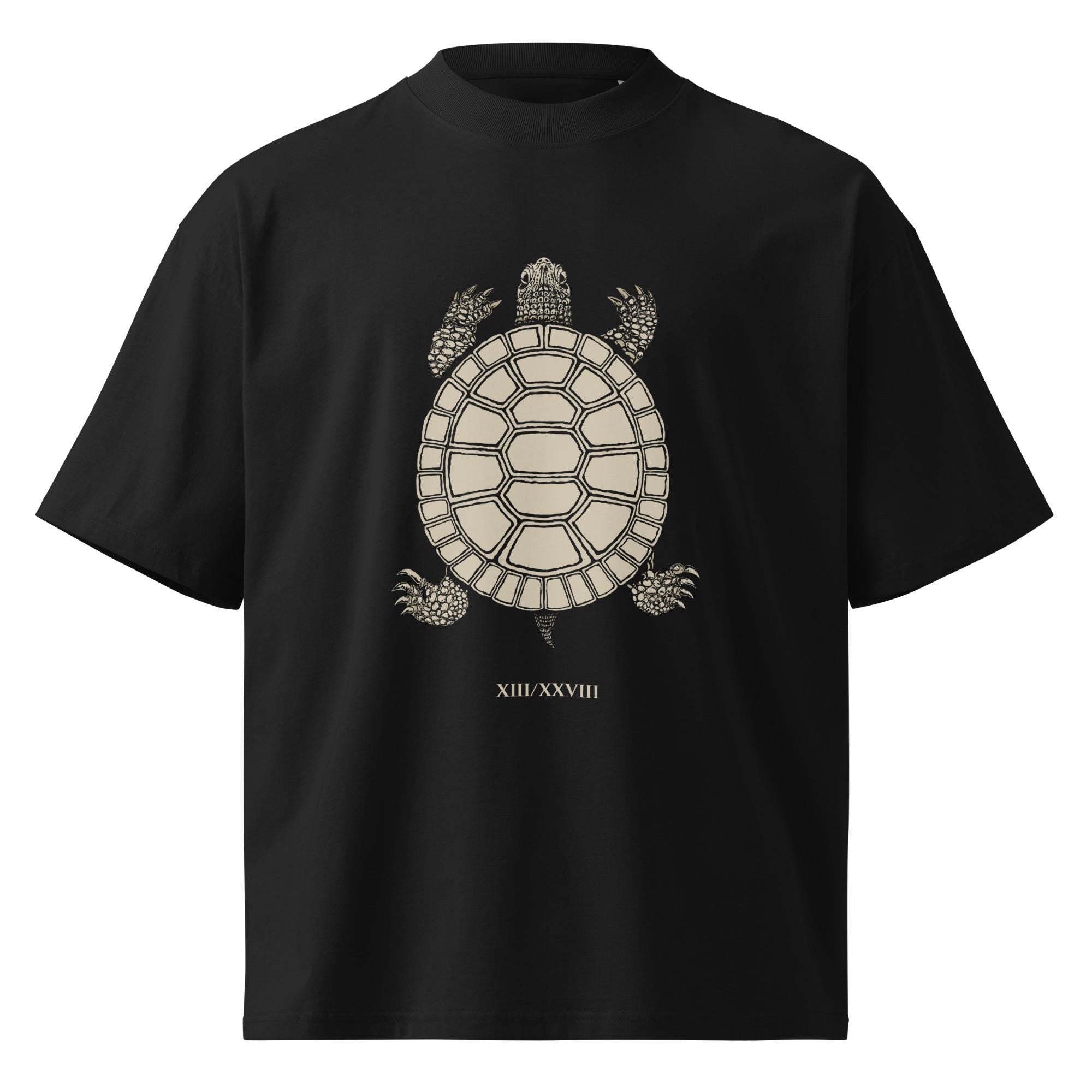 Lunar Turtle Oversized Organic T-Shirt – 13 Moons / 28 Days Cosmic Calendar