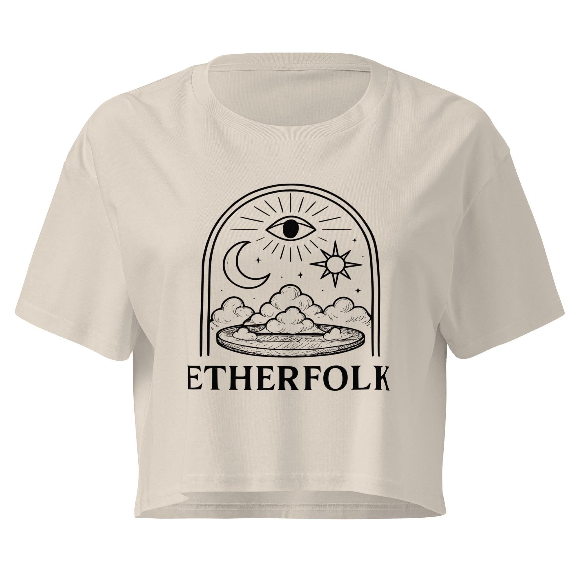 Crop top with vintage ice wall expedition illustration featuring Tartarian airship and flat earth cartography