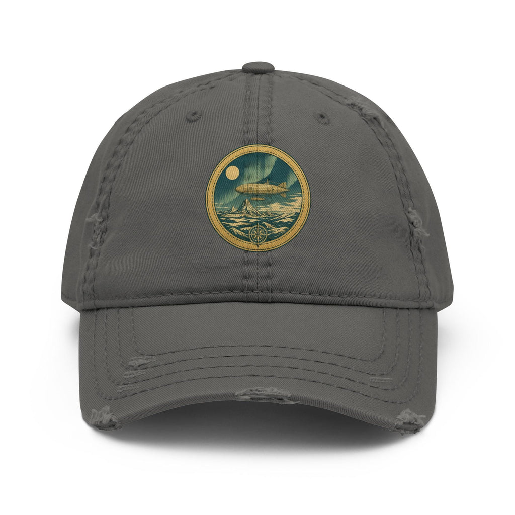 Beyond the Ice – Vintage Airship Bio-Washed Dad Hat – Flat Earth Explorer Patch