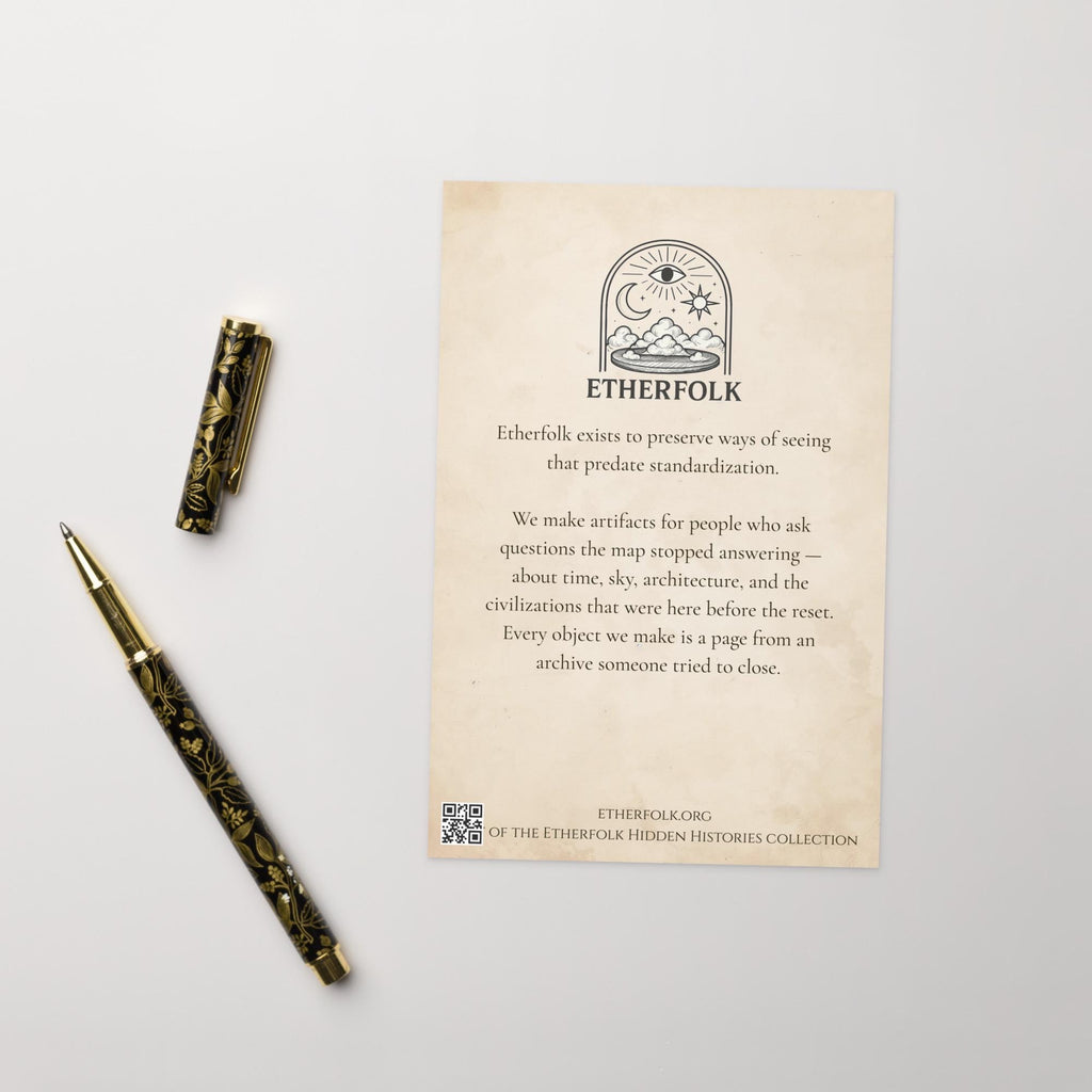 Ether Tower Birthday Card – Tartarian Free Energy Vintage Illustration