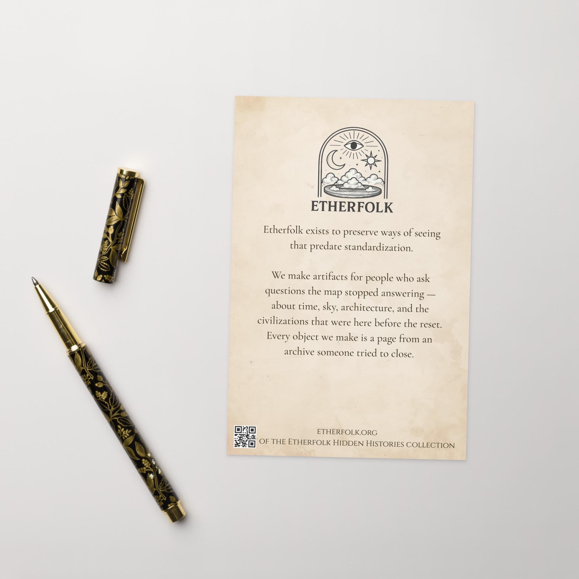 Ether Tower Birthday Card – Tartarian Free Energy Vintage Illustration