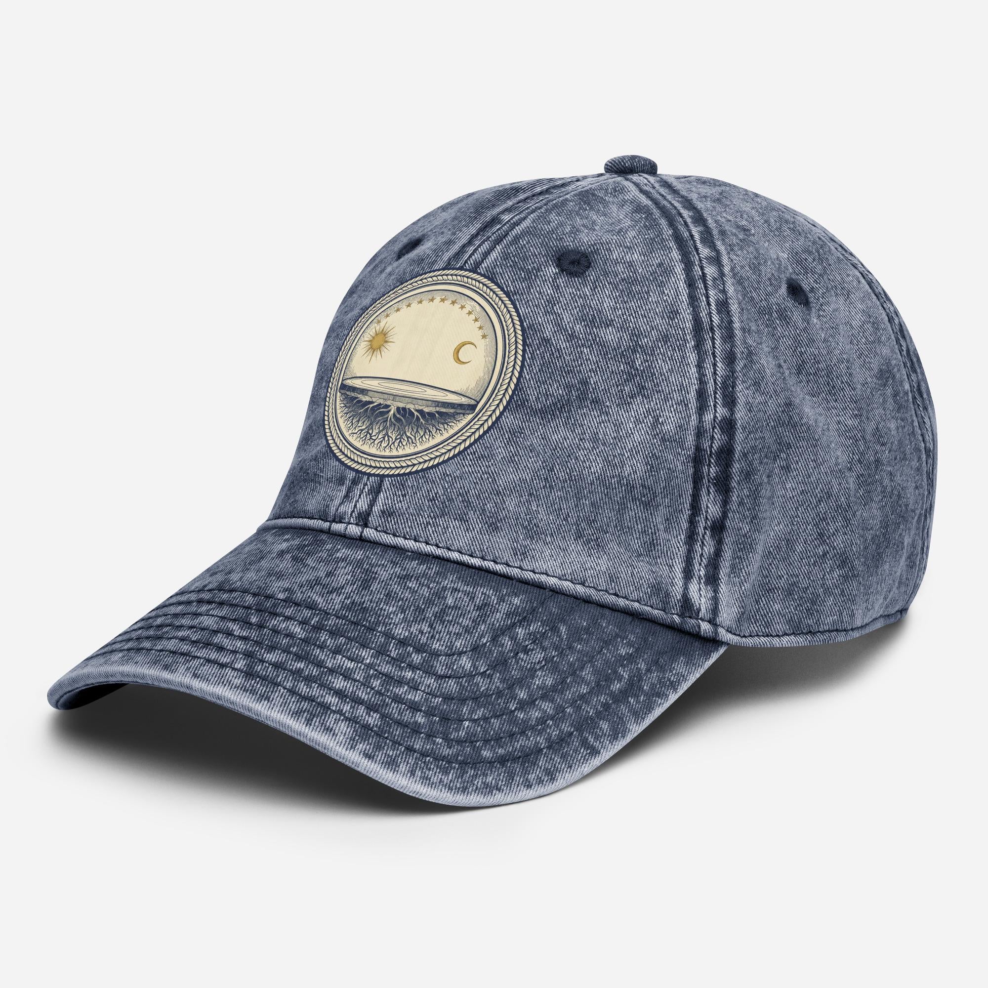 Vintage Flat Earth Dad Hat | Biblical Firmament Cosmology Design