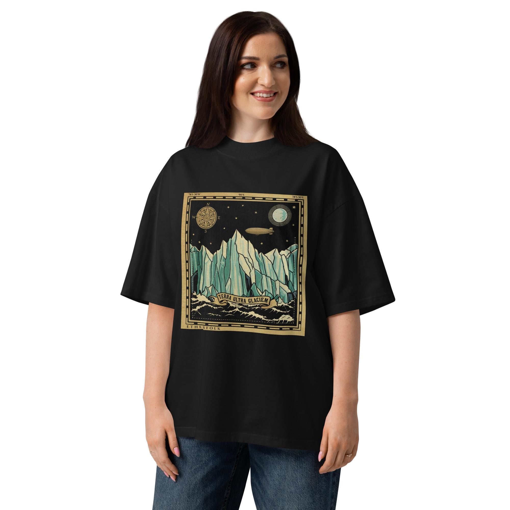 Ice Wall Flat Earth Expedition Terra Ultra Glaciem Oversized Tee