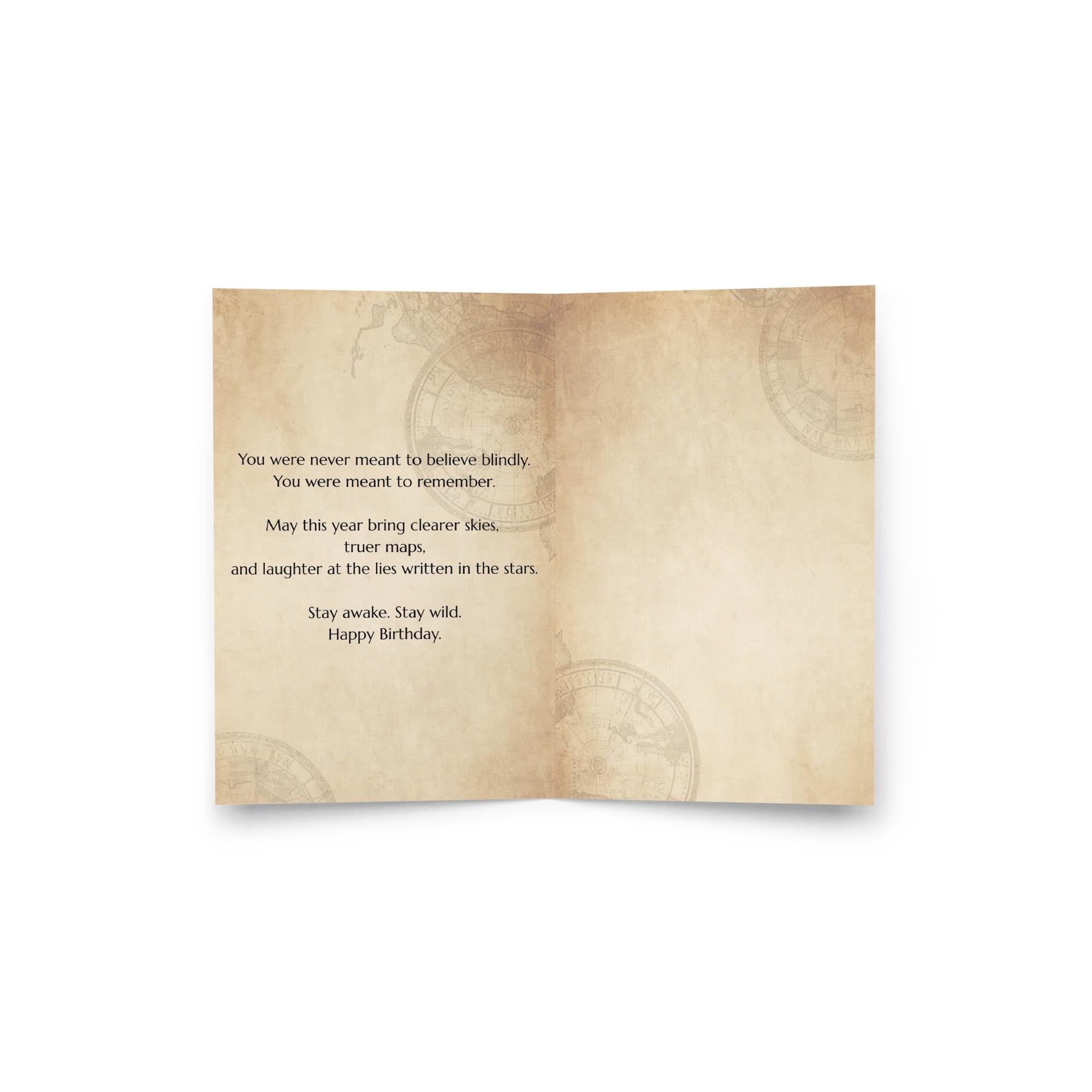 Flat Earth Birthday Card: Tartaria, Ice Wall, NASA Hoax