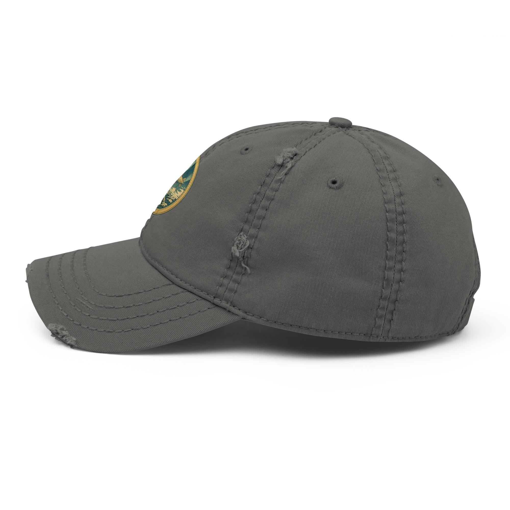 Beyond the Ice – Vintage Airship Bio-Washed Dad Hat – Flat Earth Explorer Patch