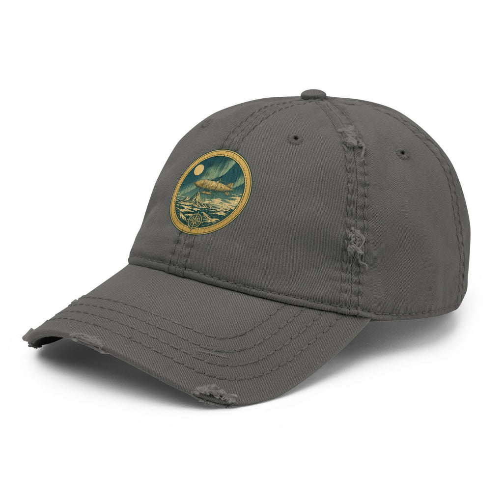 Beyond the Ice – Vintage Airship Bio-Washed Dad Hat – Flat Earth Explorer Patch