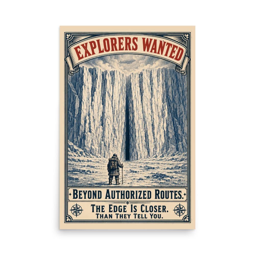 Explorers Wanted — Beyond Authorized Routes Poster