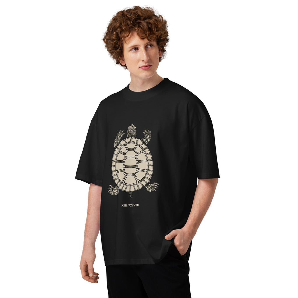 Lunar Turtle Oversized Organic T-Shirt – 13 Moons / 28 Days Cosmic Calendar