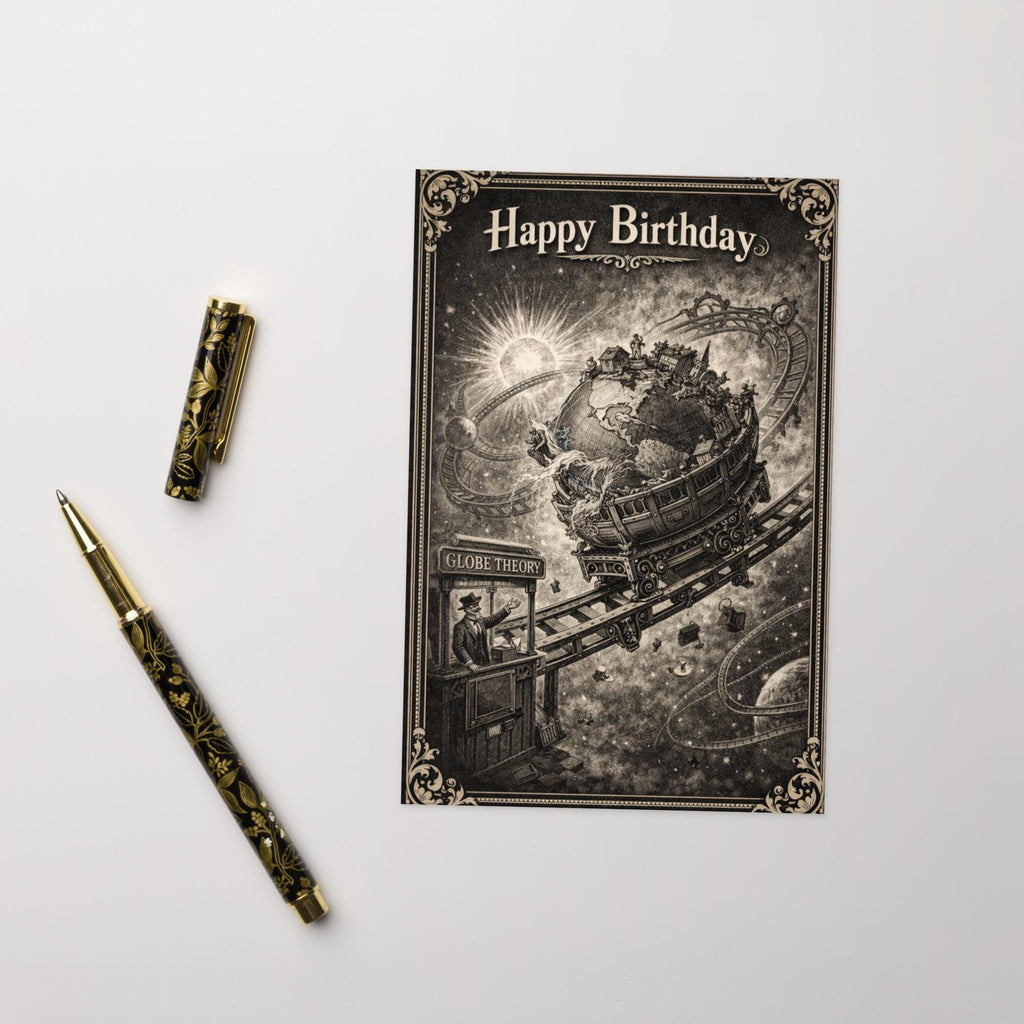 Globehead Cosmic Rollercoaster Birthday Card