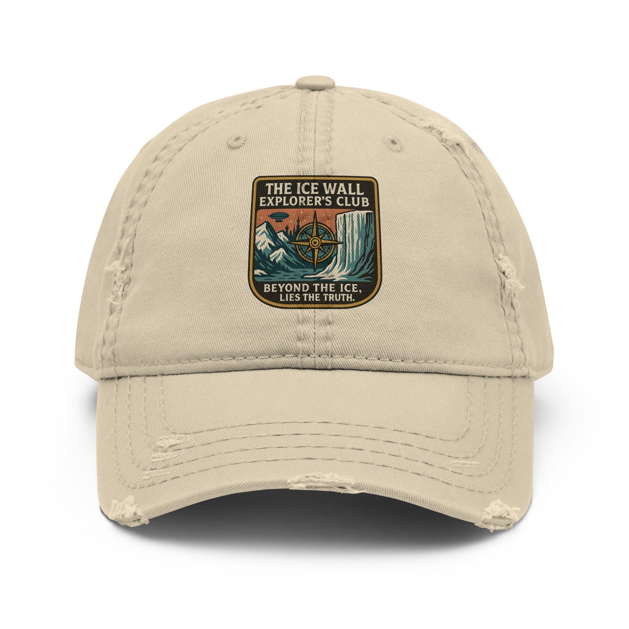 Ice Wall Explorer's Club Distressed Garment Washed Dad Hat