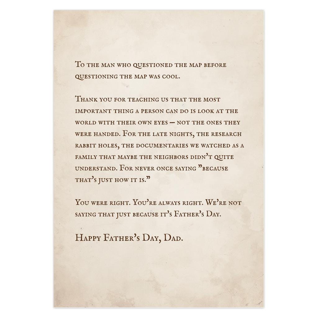 Flat Earth Dad Father's Day Card: The Man Who Was Right All Along