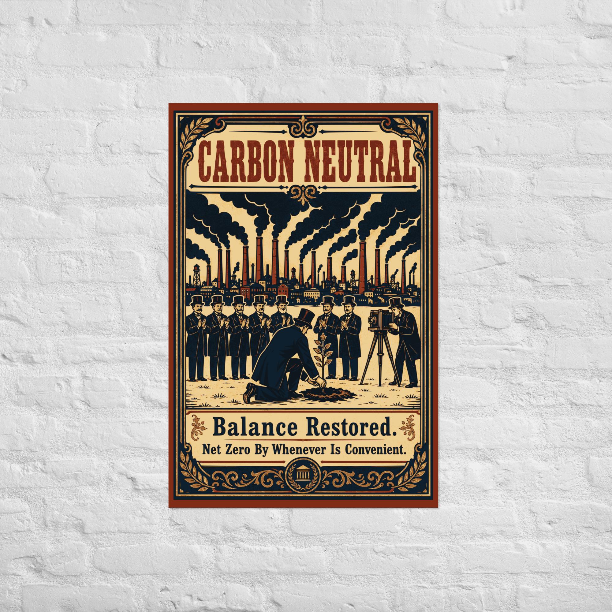 Carbon Neutral — Balance Restored Poster