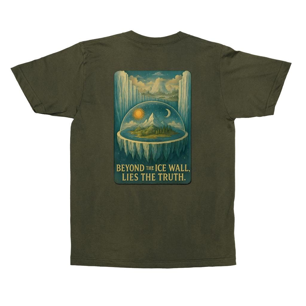 Flat Earth Dome Map T-Shirt – Vintage Conspiracy Graphic