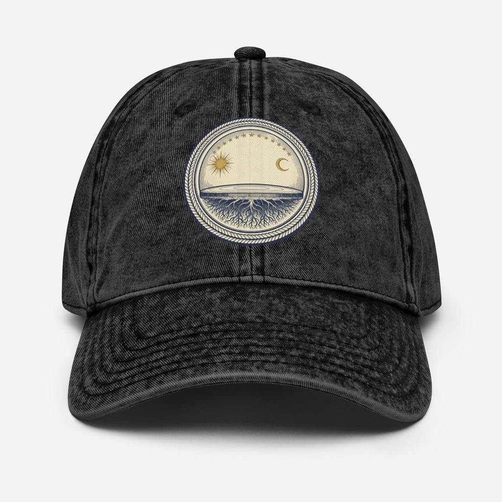 Vintage Flat Earth Dad Hat | Biblical Firmament Cosmology Design