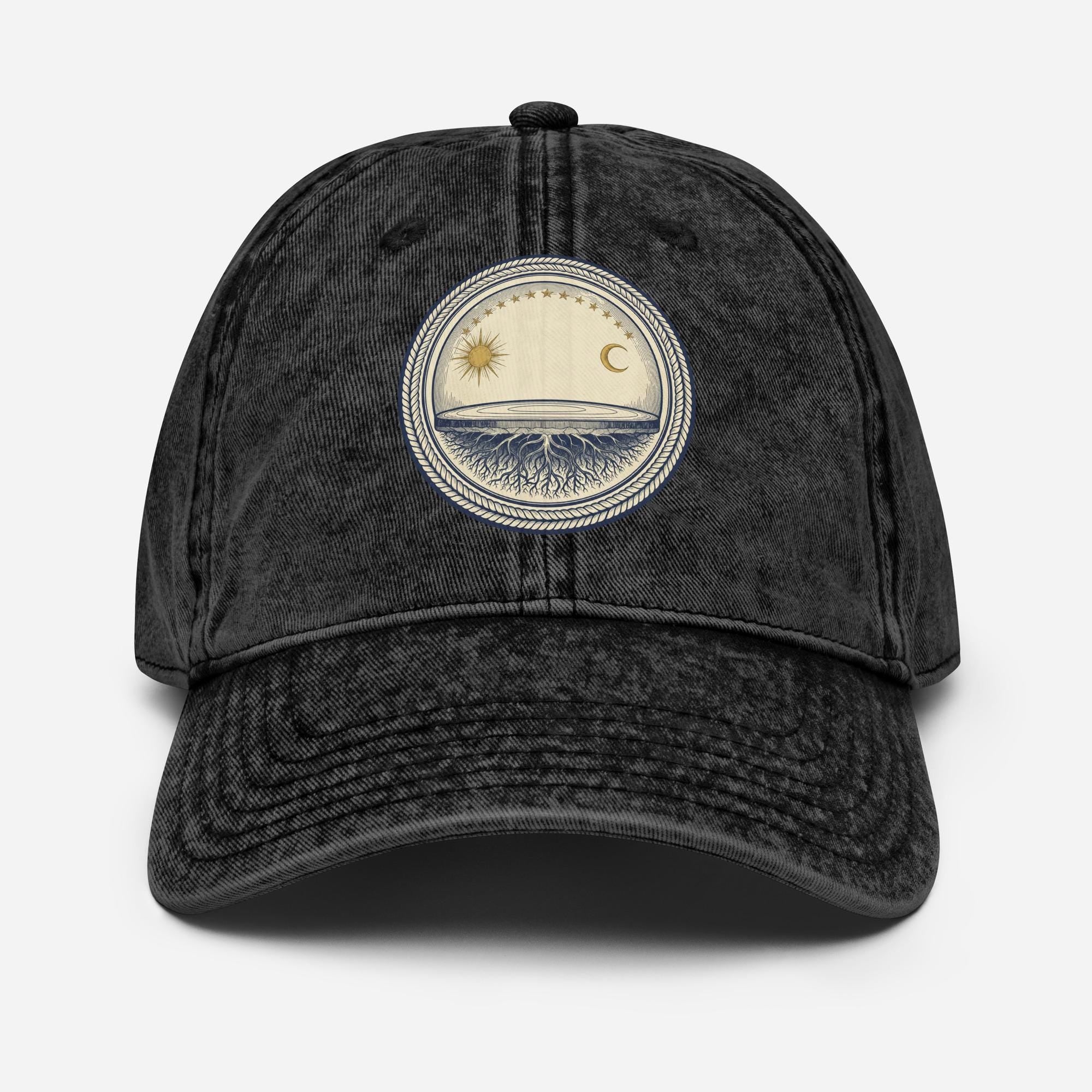 Vintage Flat Earth Dad Hat | Biblical Firmament Cosmology Design