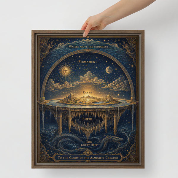 Ancient Hebrew Cosmology Framed Canvas